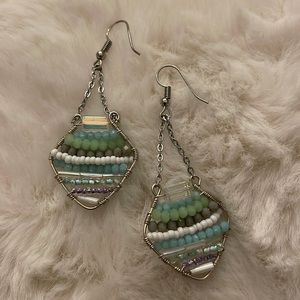 Handmade earrings made from glass beads!